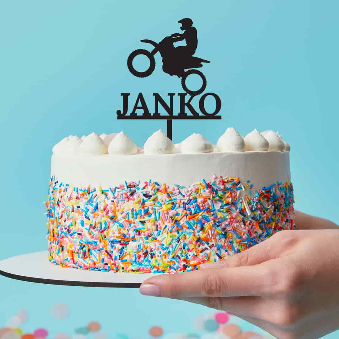 Zápich na dort - Motorkář 2 + Jméno