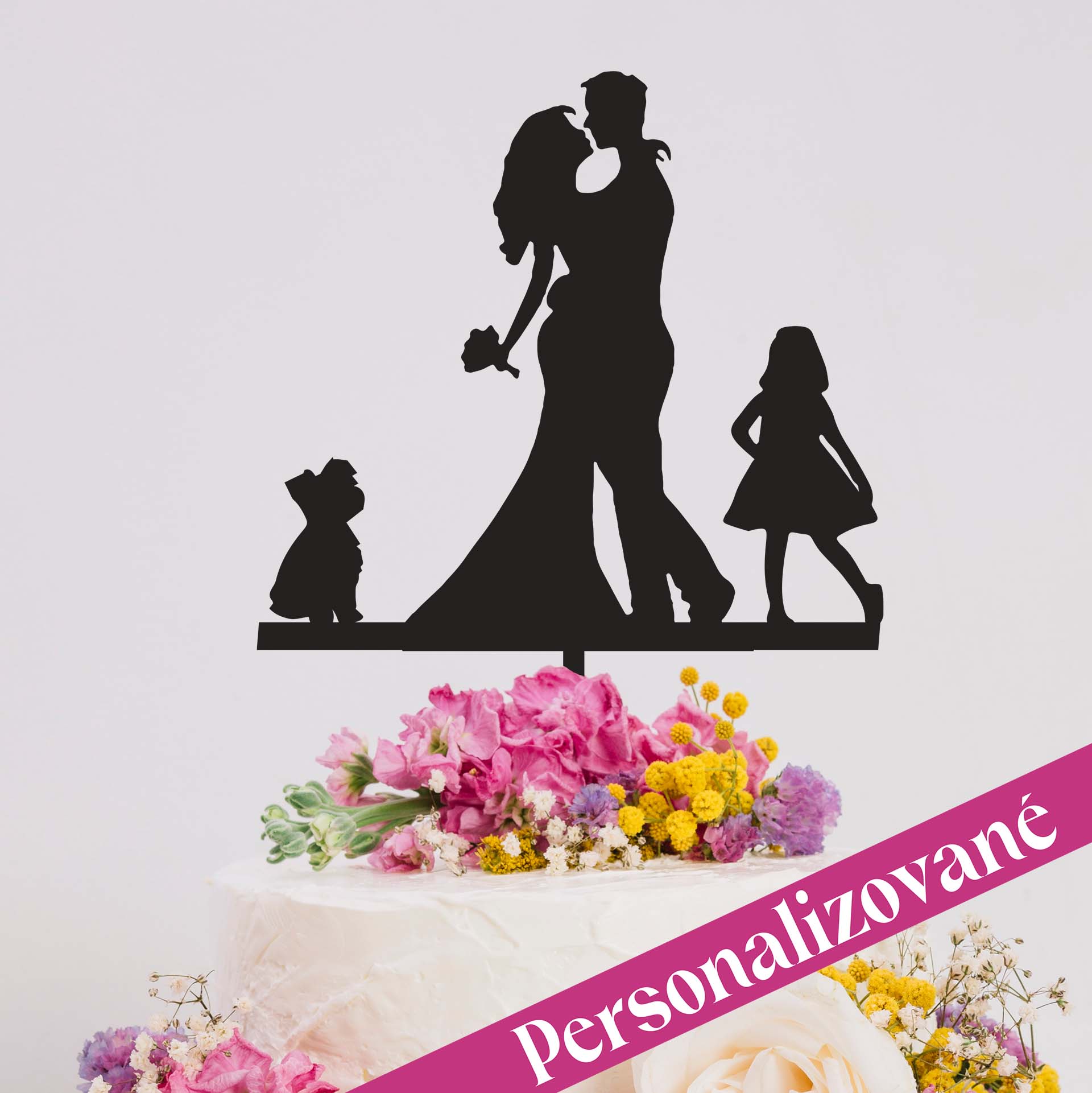 Zápich na dort - Personalizovaný svatební pár 1