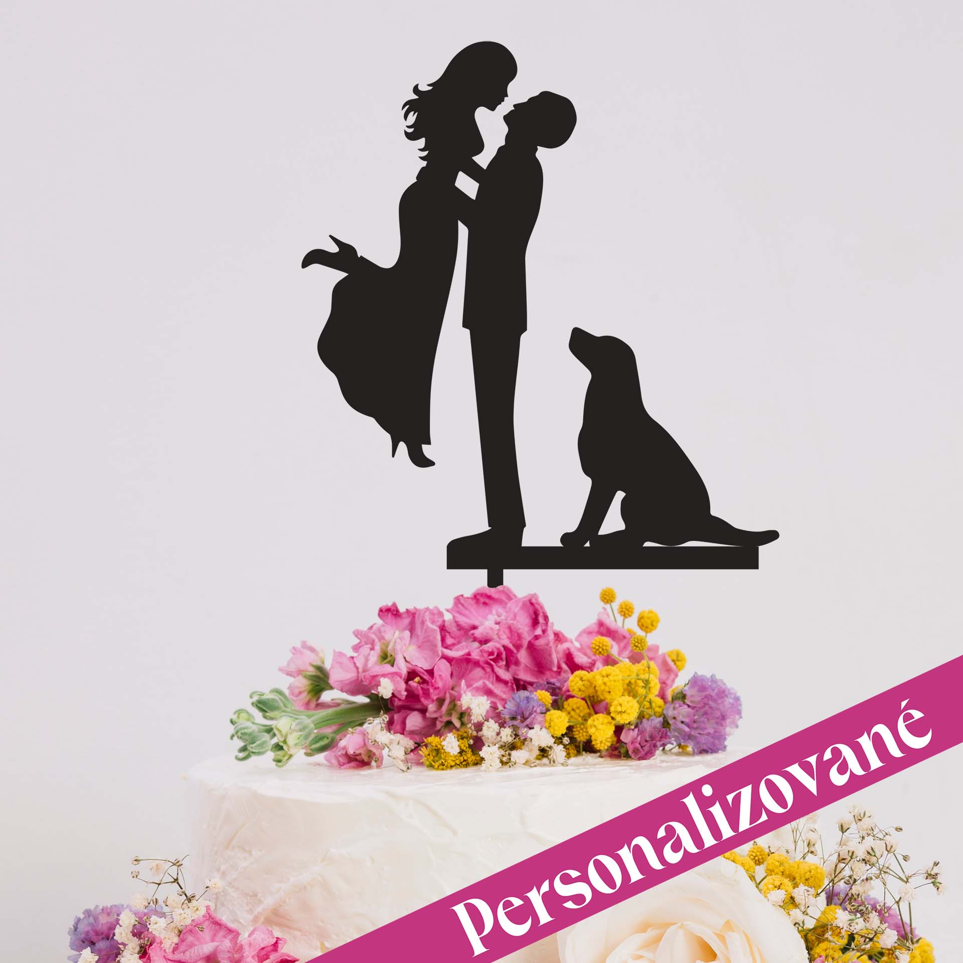 Zápich na dort - Personalizovaný svatební pár 2