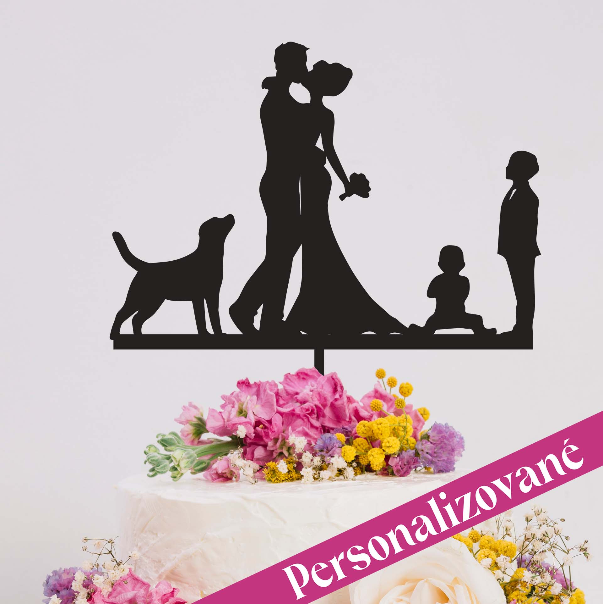 Zápich na dort - Personalizovaný svatební pár 6