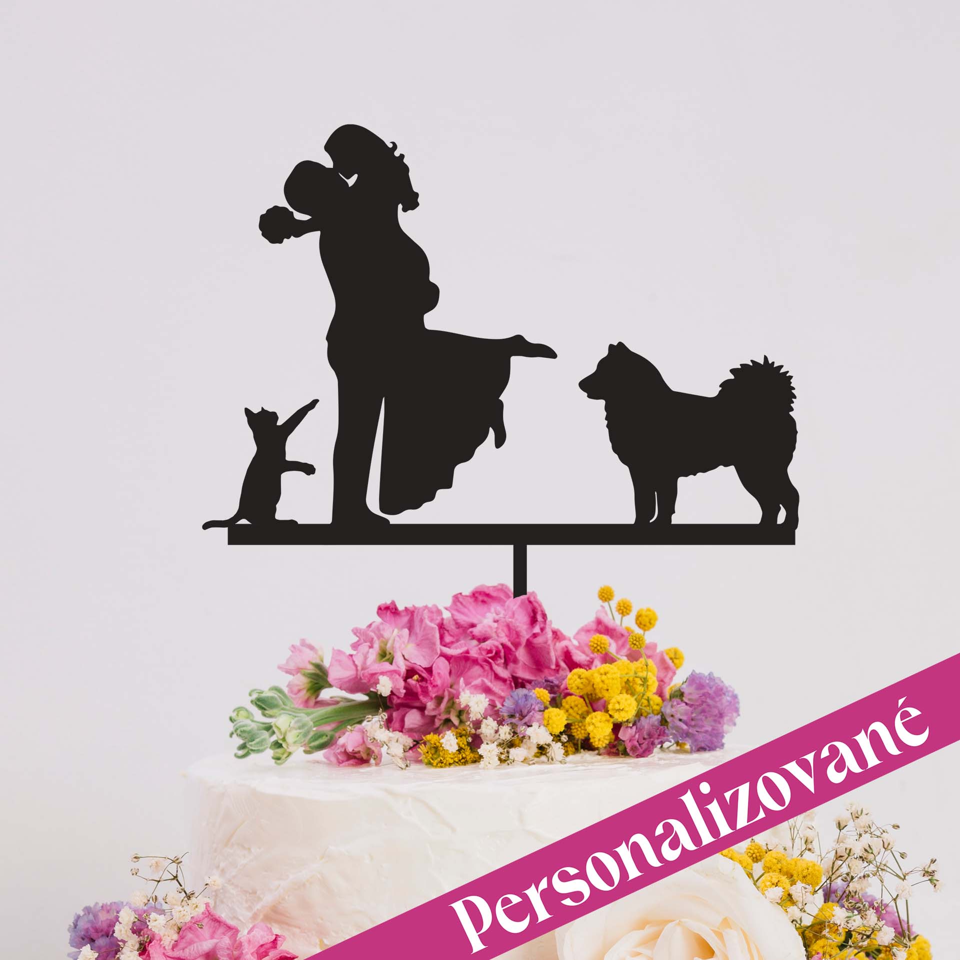Zápich na dort - Personalizovaný svatební pár 7